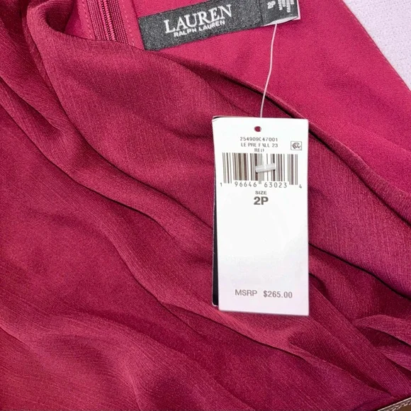 NWT Ralph Lauren Buckle Trim Georgette Halter Gown - Picture 11 of 11